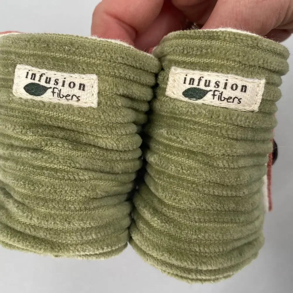 Infusion Fibers Fabric Baby Girls Button Booties 6-12mo
